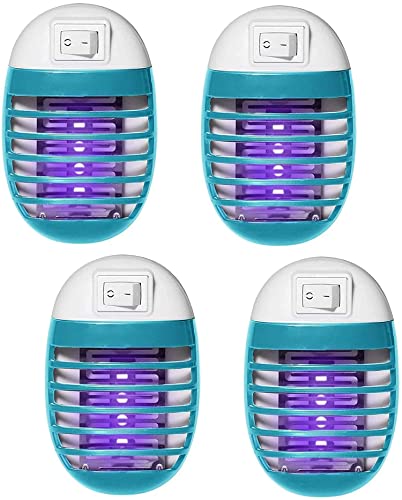 4 Pcs Bug Zapper Electric Fly Pests Trap Indoor Mosquito LED Light for Patio Bedroom Kitchen Office Electronic Insect Killer