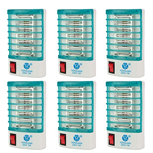 6 Pack Bug Zapper Indoor Plug in Electric Mosquito Killer Lamp Gnat Insects Killing for Home Kitchen Bedroom Baby Room Office