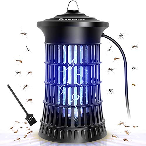 Bug Zapper Electric Mosquito Zappers Insect Killer Trap Mosquito Lamp 18W Light Bulb 4250V Insect Zappers with Brush Fly Trap for Indoor Outdoor Waterproof
