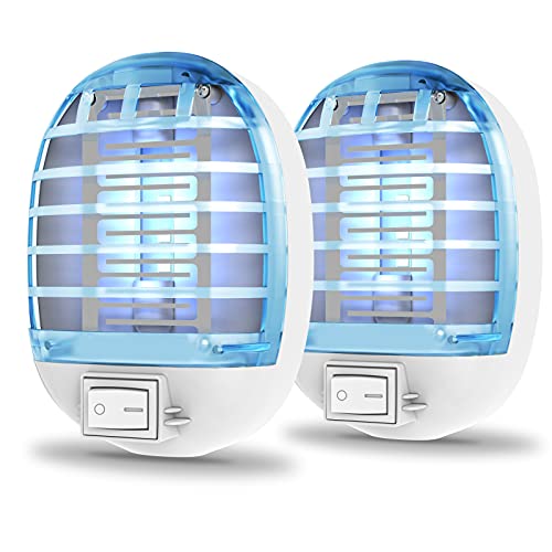 Bug Zapper Indoor Electric Fly Zapper Fly Traps Bug Zapper Plug in Mosquito Zappers with Blue Light for Mosquito and Fruit Flies Moth Wasp Beetle Other Pests Pack of 2