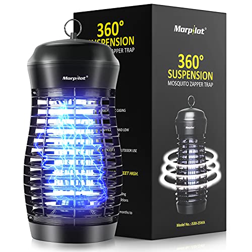 Morpilot Bug Zapper Outdoor 4200V Mosquito Electric Zapper 25W Mosquito lamp Killer Mosquito 2500 Sq Insect Fly Trap Indoor  Outdoor  Waterproof Light Bulb Lamp