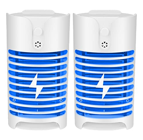 2 Pack Bug Zapper Mosquito Zapper Electric Mosquito Fruit Fly Gnat Mosquito Killer Lamp Eliminates Flying Pests Fly Insect Trap Indoor Plug in Night Light for Home