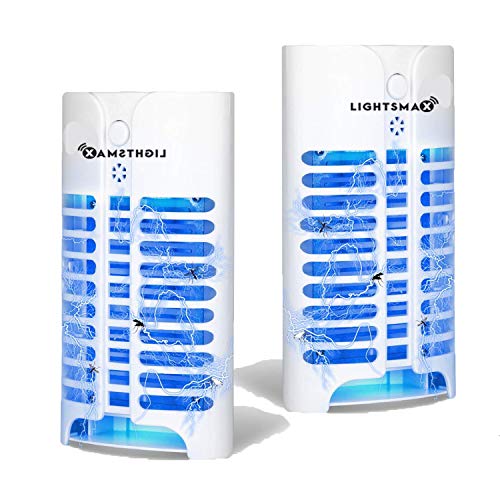 LIGHTSMAX Ultimate Indoor Bug Zapper Flying Insect Killer Using Unique UV Light Trap Technology  Sensor  Electronic Fly RepellerRepellent Electric Plugin Lamp Pest Control for Gnat  Mosquitoes