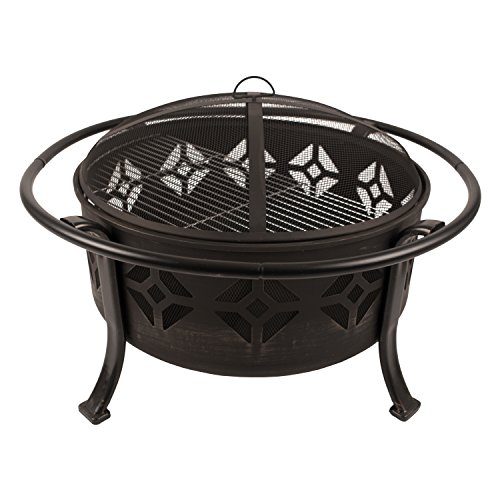 Pleasant Hearth Sunderland Deep Round Bowl Fire Pit 36Inch