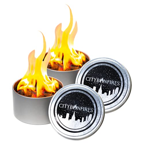 2 Pack of City Bonfires (1899 Each)  Portable Fire Pit  Compact and Lightweight  35 Hours of Burn Time  No Wood No Embers  Made with Nontoxic Materials in Maryland USA