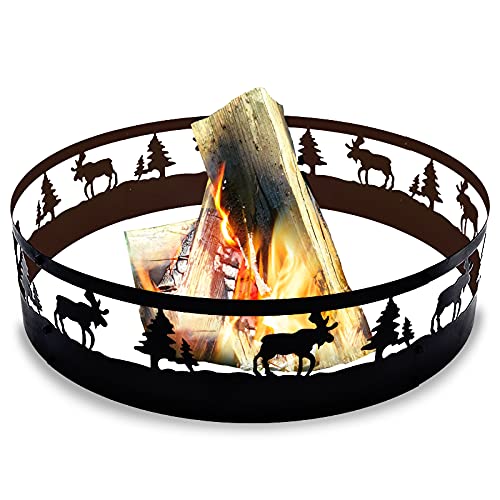ANDGOAL Fire Ring Fire Rings for Outdoors  Durable Fire Ring Visual Fire Ring Wood Burning Fire Ring Insert Heavy Duty Camping Fire Pit Ring