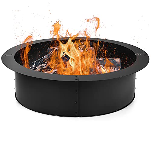 ARLIME Fire Pit Ring 36 Inch Outer 30 Inch Inner Diameter Thick Heavy Duty Solid Steel Fire Pit Liner DIY Campfire Ring Above or InGround for Outdoor Backyard