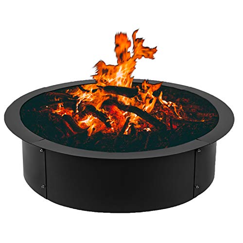 EBUY Fire Pit Ring 42Inch Outer36Inch Inner Diameter Fire Pit Insert 30mm Thick Heavy Duty Solid Steel Fire Pit Liner DIY Campfire Ring Above or InGround for Outdoor