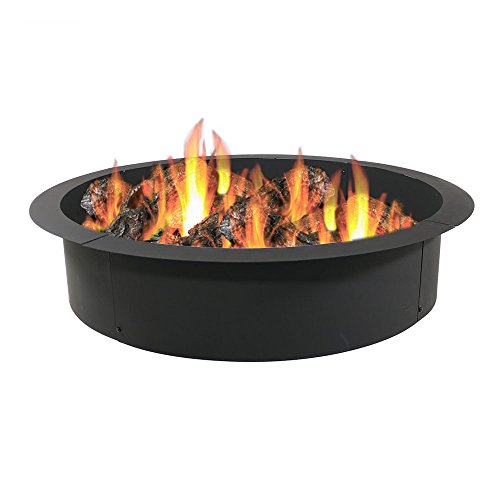 Sunnydaze Fire Pit Ring Insert  HeavyDuty 2mm Thick Steel Outdoor Fire Ring  DIY Above or InGround Liner  36Inch Outside x 30Inch Inside  Portable Round Fire Pit Liner  for Backyard Use