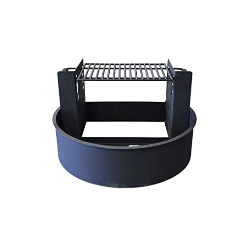 TITAN GREAT OUTDOORS 31 Fire Ring with Adjustable Grate  Powder Coated Backyard Steel Pit