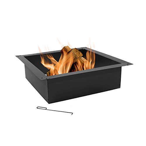 Sunnydaze Square Fire Pit Ring  Large DIY Insert  Outdoor Firepit Rim Liner Above or InGround  Heavy Duty 20mm Steel  36 Inch Outside Diameter x 30 Inch Inside Diameter