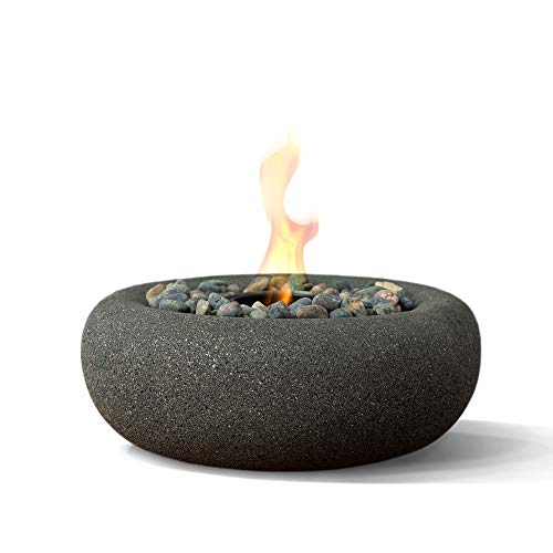 Terra Flame Tabletop Fire Bowls  Graphite Table Top Fire Bowl for Indoor and Outdoor Portable Fireplace and Table Top Fire Pit for Patio Zen Design Centrepiece