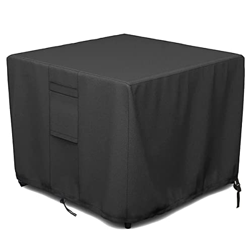 Fire Pit Cover Square for 2832 Inch Gas Fire Table 420D Heavy Duty Outdoor Fire Pit Cover Full Coverage Patio Outdoor Fireplace Cover Waterproof Dustproof Anti UV 32 x 32 x 24 in Black