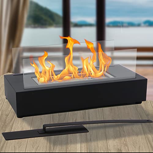 Tabletop Fire Pit Portable Alcohol Fireplace Indoor Outdoor Bio Ethanol Ventless Fire Pit Mini Fireplace Bowl Clean Burning Real Flame for Patio Balcony