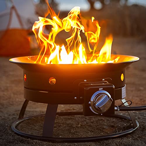 Kinger Home 19 Portable Propane Fire Pit for Camping with Carrying Strap 52000 Btu Portable Campfire Smokeless Fire Pit Outdoor Heater Propane Gas Fire Pit