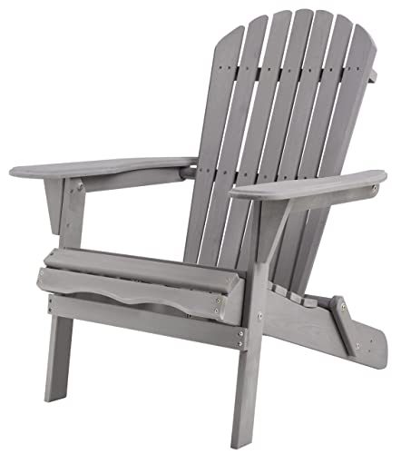 Wooden Folding Adirondack Chairs Patio Outdoor Seating Lawn Outdoor Furniture for Fire Pit Porch Deck Garden Beach Poolside(Cape Cod Gray)