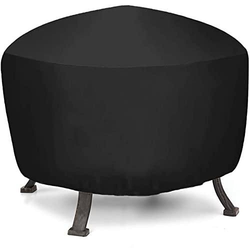 Fire Pit Cover Outdoor Round Heavy Duty Weather Resistant Fire Bowl Cover Waterproof Dustproof Firepit Furniture Table Covers with Thick PVC Coating 36x18 inch