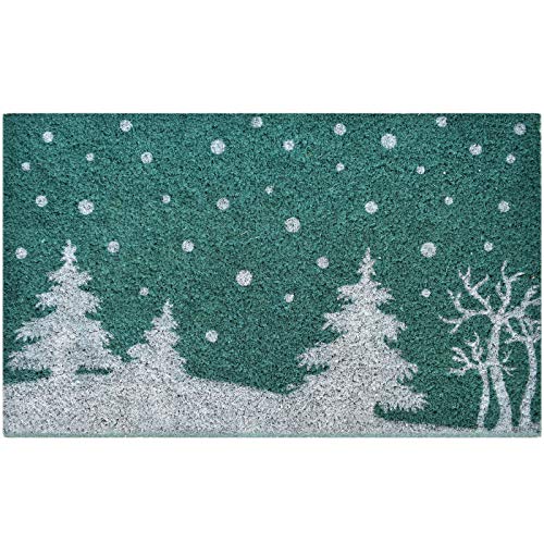 Ninamar Door Mat Winter Snowy Pines Natural Coir - 295 x 175 inch