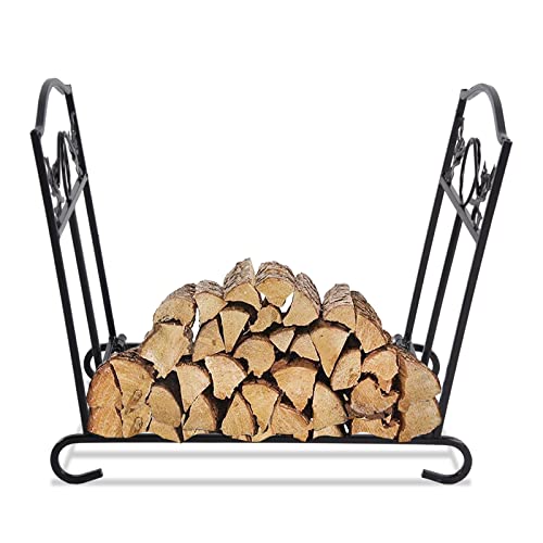 Log Rack Wood Racks  Foldable Firewood Rack Heavy Duty Firewood Rack Indoor Log Holder Indoor or Outdoor Log Rack Decorative Wood Rack Black ANDGOAL