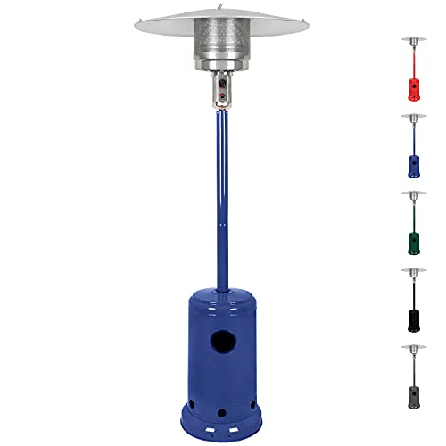 Outdoor Patio Heater 48000 BTU Patio Propane Heater Stainless Steel with Wheels Standing Portable Heater for Commercial and Residential Area(Navy)