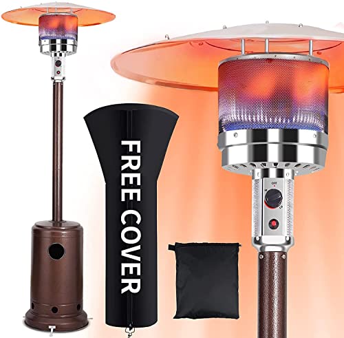 Outdoor Propane Patio Heater48000 BTU Outdoor Heater for Patio Propane Standing Gas Heater with Rain Cover for Commercial Residential Garden Porch Party