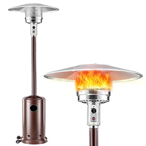 WARMLREC Outdoor Patio Heater Floorstanding Propane Heater With Wheels Rapid Heating Outdoor Heaters