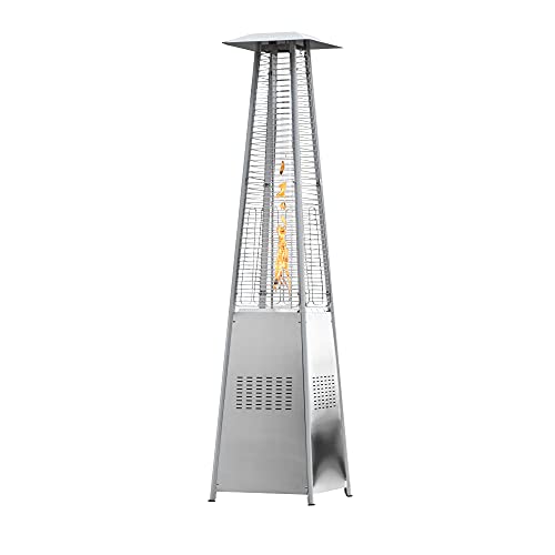 Royal Garden Patio Heater  Outdoor Patio Heater  48000 BTU Propane Based  Stainless Steel Construction  Pyramid Design with Glass made in Japan  Commercial  Residential
