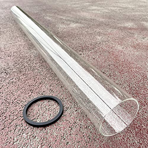 Unicoshape Patio Heater Replacement Parts  495 Tall 4 Diameter  Quartz Glass Tube  Compatible with FourSided Pyramid Flame Outdoor Heater  with Neoprene Rubber Silicone Connecting Ring