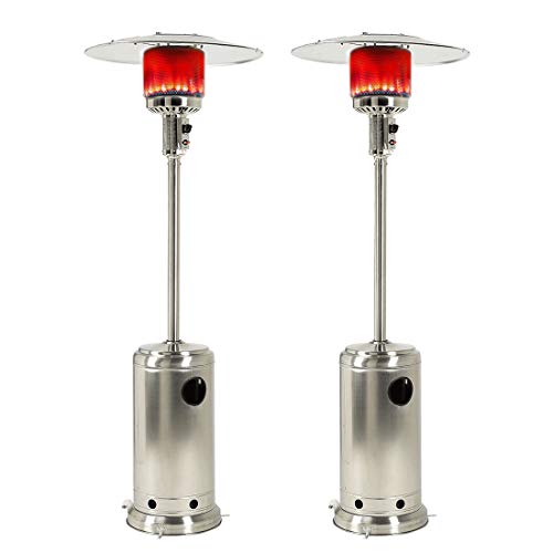 2 Set Outdoor Gas Patio Heater Outdoor Heater Propane Gas Portable Commercial Standing Outdoor Heater Patio Heater Propane 48000 BTU