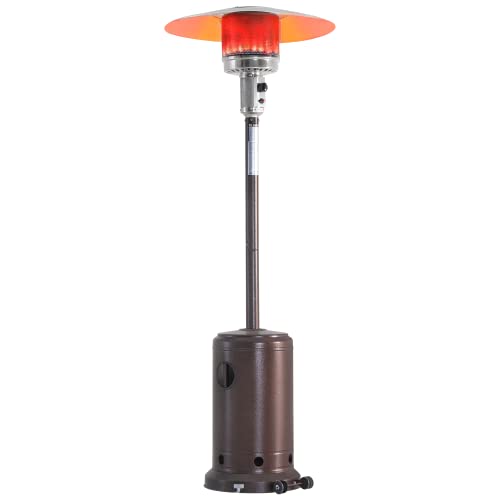 LAUSAINT HOME Outdoor Patio Heater with Wheels 48000 BTU Outdoor Heater Tall Patio Heater Propane Stainless Steel for Outdoor Use Outdoor Heat for Commercial and Residential