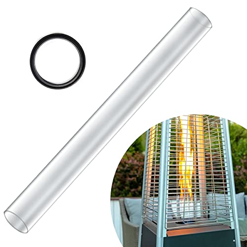 Kisworm Pyramid Patio Heater Glass Tube Quartz Tube for Outdoor Heater Replacement Parts (495 Tall 4 Dia)