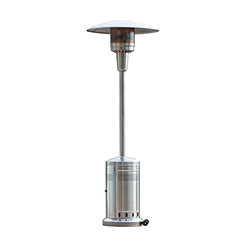Royal Garden Patio Heater  Outdoor Patio Heater  48000 BTU Propane Based  Stainless Steel Construction  Classic Design  with Wheels  Easy Set Up  Commercial  Residential