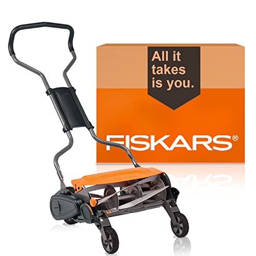 Fiskars Lawn Mowers StaySharp Max Reel Push Lawn Mower Eco friendly 18 Cut Width (3620501001)