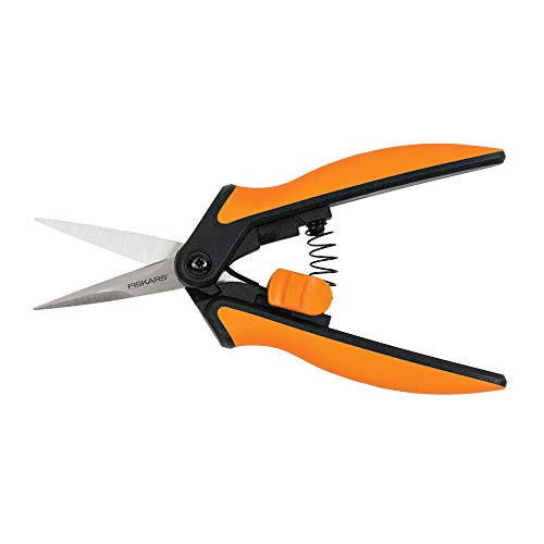 Fiskars Softouch MicroTip Pruning Snip NonCoated Blades OrangeBlack (3992401003)
