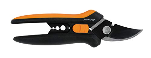 Fiskars Solid Snip Pruner Floral SP14 Length 24cm Steel BladesPlastic Handle 1051601 OrangeBlack