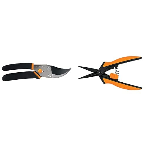 Fiskars Steel Bypass Pruning Shears (91095935J) MicroTip Pruner NonStick Blades OrangeBlack (3992111003)