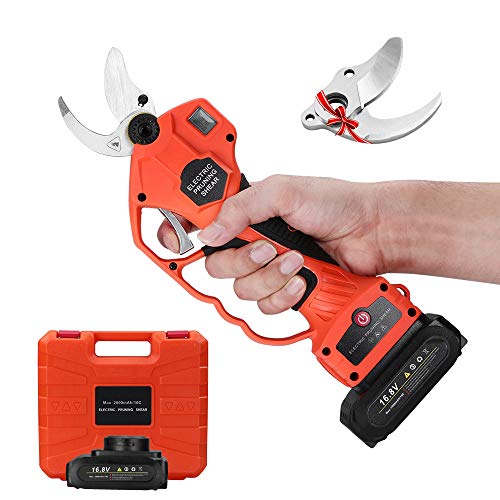 Seesii Professional Cordless Electric Pruning ShearsPruning Shears Battery Powered with 2pcs Backup Rechargeable Lithium Battery Tree Branch Pruner30mm (118Inch) Cutting Diameter