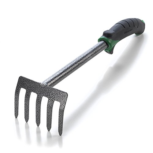 Edward Tools Hand Cultivator Mini Rake  ErgoGrip with Bend Proof Carbon Steel Design  Hand Tool loosens Soil rips Out Weeds Hand Tiller Garden Tool  Rust Proof Heavy Duty Tines and Shaft