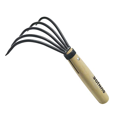 Nisaku by Sun Joe NJP555 Kumade Gohondume 5 Tine Claw Rake and Cultivator 475Inch Width Japanese Carbon Stainless Steel prongs