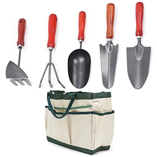 ChengHao Gardening Hand Tool SetComfortable Gardening Tool Set Including Narrow Shovel Wide Shovel Soil Spoon ThreeClaw rake PointedNosed Hoe Tool Bag Gloves（wh000006）