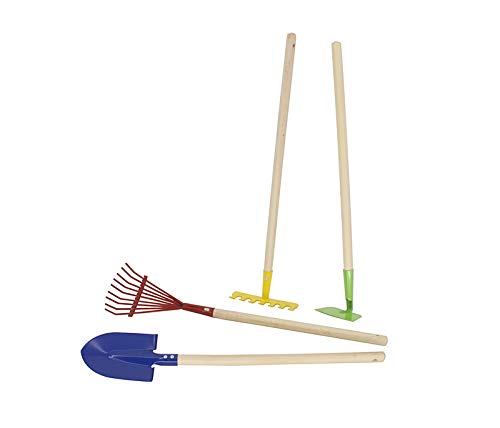 FixtureDisplays Kids Garden Tool Set 28 Long Toy Rake Shovel Hoe and Leaf Rake Reduced Size 4Piece 15210