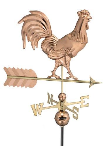 32 Smithsonian Collection Handcrafted Polished Copper Rooster Outdoor Weathervane