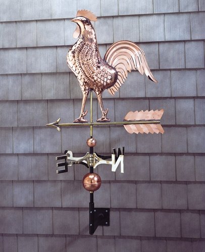 Whitehall Products Rooster Copper Weathervane 45033 3 inches wide by 46 inches high polished