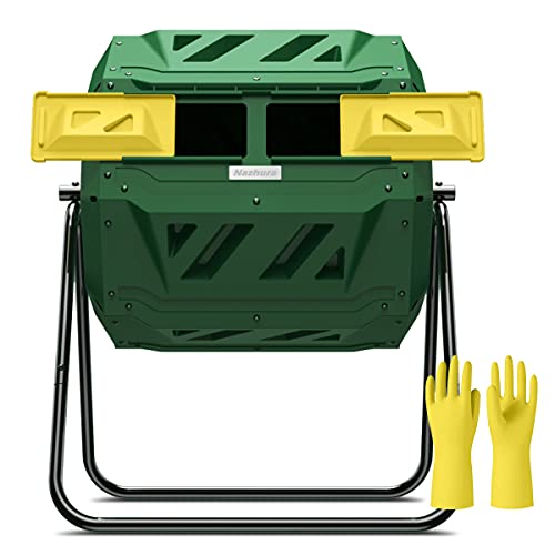 Compost Tumbler Bin Composter Dual Chamber 43 Gallon Variation (Green)