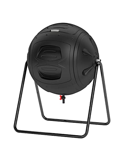 Multifunction Garden Tumbling Composter HeavyDuty FastWorking Compost Bin with Easytouse Drain Plugs to Collect LiquidBlack