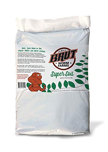 Brut Super Soil  30lb  Rich Dark Natural Blend of Soil Organic Matter and Worm Castings Use Indoors or Outdoors NonToxic and Odor Free