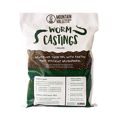 Earth Worm Castings  Organic Red Worm Compost Soil Amendment  13 Cubic Foot ~6 Lbs  Approximately 1 Gallon  Organic Red Worm Vermiculture and Compost Home Garden Greenhouse and Farm