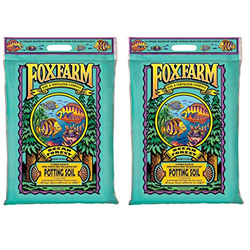 Foxfarm FX14053 Ocean Forest Plant Garden PH Adjusted 12 Quarts Potting Soil Blend Mix for Containerized Plants 119 Pound Bag (2 Pack)