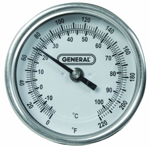 General Tools T30036 Analog Soil Thermometer Long Stem 36 Inch Probe 0° to 220° Fahrenheit (18° to 104° Celsius) Range Ideal for Taking Ground and Soil Temperature for Composting Gardening and A