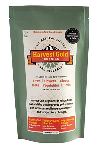 Harvest Gold Organics  Organic Soil Conditioner Natural Soil Amendment for Houseplants Flowers Lawns Gardens and Trees Provides Natural Silica and Micronutrients for Plants (3 Pound Bag)